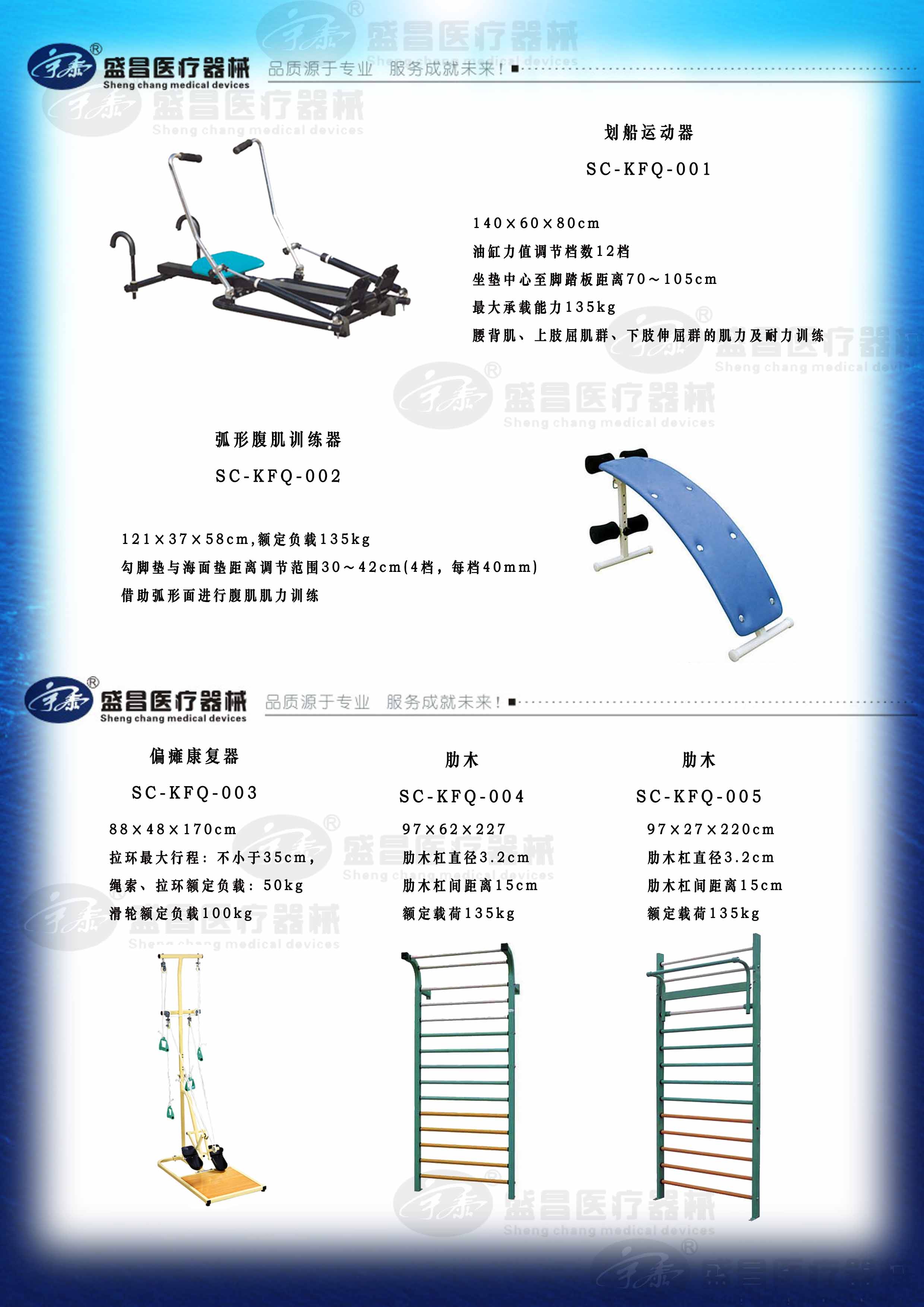 肋木；划船运动器；弧形腹肌训练器；偏瘫康复器
